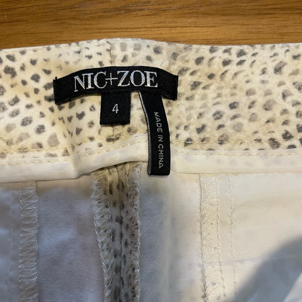 NIC+ZOE Leopard Print Cream Pants - Picture 2 of 5